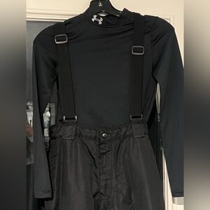 Black Suspender Snow Overalls Boys size 10/12